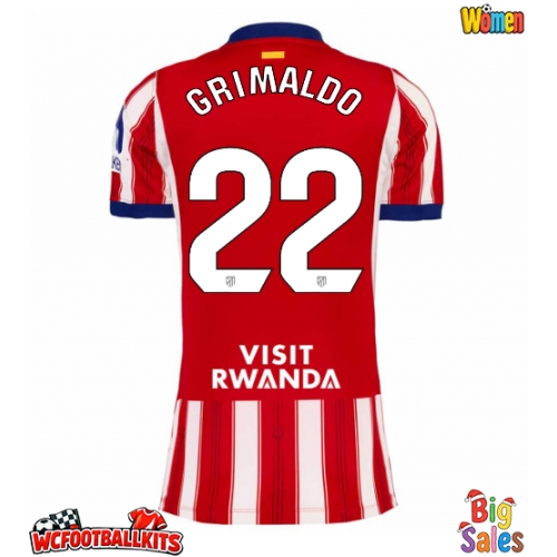 Atletico Madrid Alejandro Grimaldo #22 Replica Home Stadium Shirt for Women 2026-27 Short Sleeve